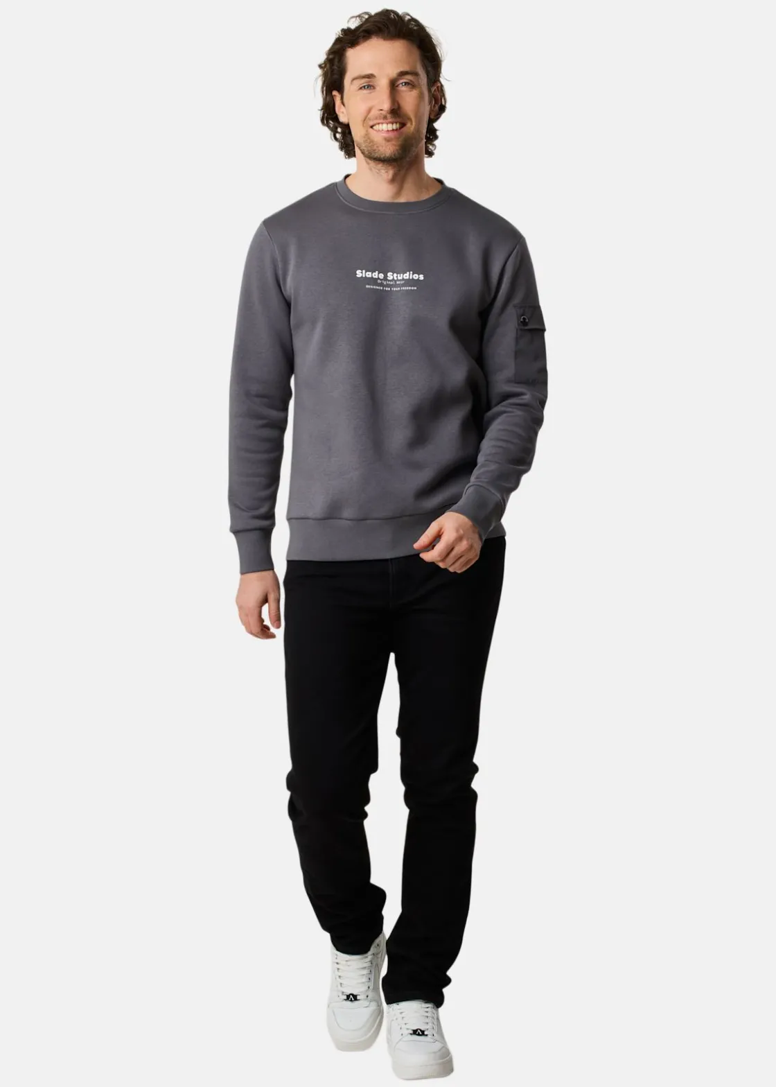 Discount Slade Original Crewneck Tea Grey