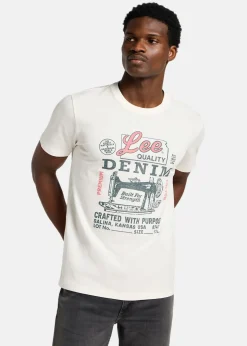 Discount Lee SS_WORKING_WEST_TEE ECRU OFF WHITE