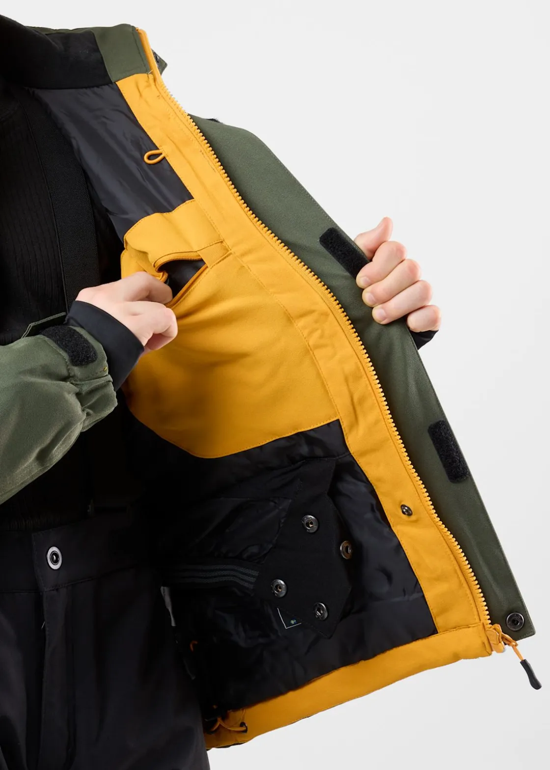 Sale Swedemount St. Anton Jacket JR Dk Olive/Mustard Yellow
