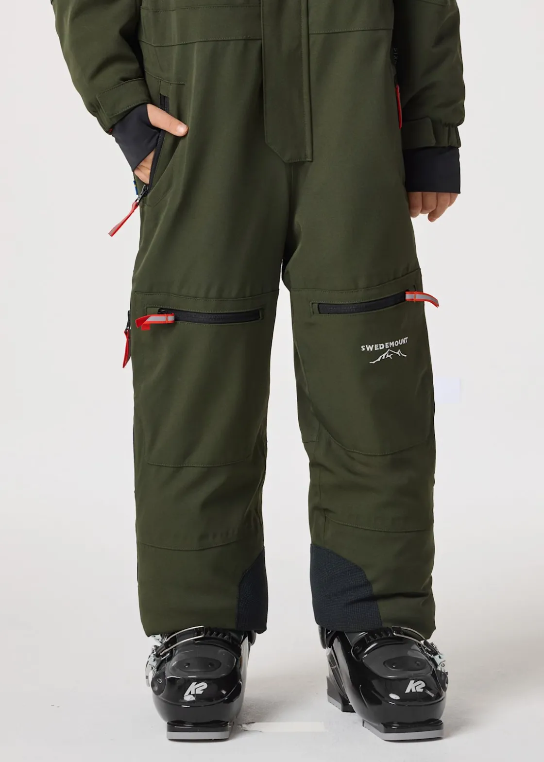 Swedemount St. Anton Skisuit JR Dk. Olive Green/Burned Orange