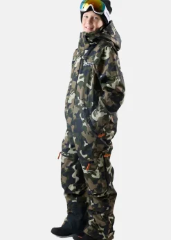 New Swedemount St. Anton Skisuit JR Green Camouflage/Black