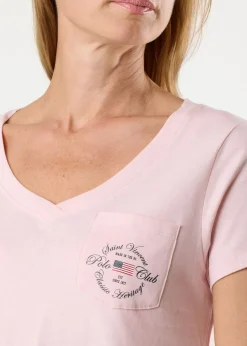 Clearance Saint Vincent St Tropez Tee W Light Pink