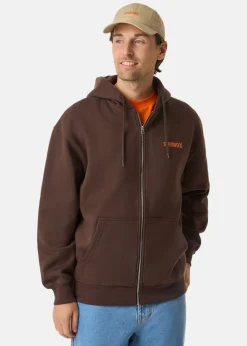 Outlet Streetworld Classic Zip Hoodie Brown