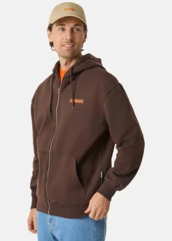Outlet Streetworld Classic Zip Hoodie Brown