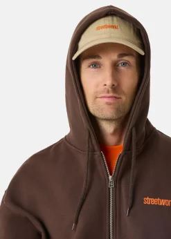 Outlet Streetworld Classic Zip Hoodie Brown
