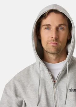 Discount Streetworld Classic Zip Hoodie L Grey Mel