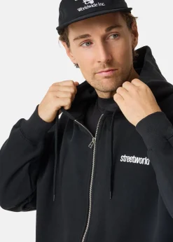 Hot Streetworld Classic Zip Hoodie Black