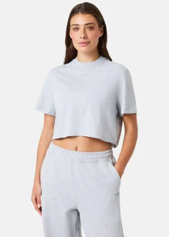Björn Borg STUDIO OVERSIZED CROPPED T-SHI LIGHT GREY MELANGE