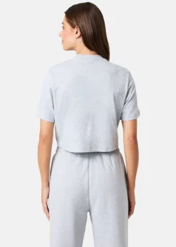 Björn Borg STUDIO OVERSIZED CROPPED T-SHI LIGHT GREY MELANGE