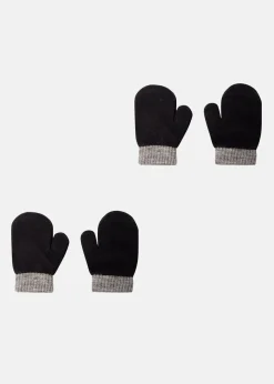 Outlet Lindberg SUNDSVALL WOOL MITTEN, 2-P BLACK/ANTH
