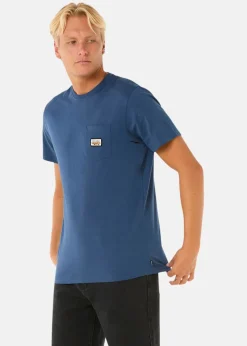 Hot Rip Curl SURF PARADISE BADGE TEE UPDATE WASHED NAVY