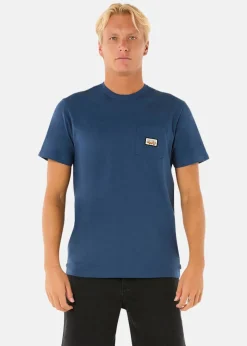 Hot Rip Curl SURF PARADISE BADGE TEE UPDATE WASHED NAVY