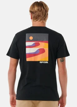Best Rip Curl SURF REVIVAL LINED UP TEE BLACK