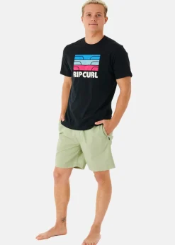 Outlet Rip Curl SURF REVIVAL WAVING TEE BLACK