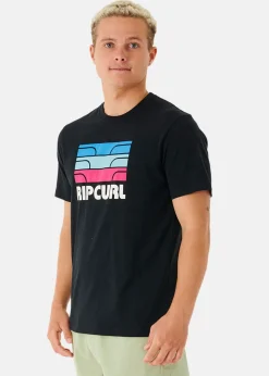 Outlet Rip Curl SURF REVIVAL WAVING TEE BLACK