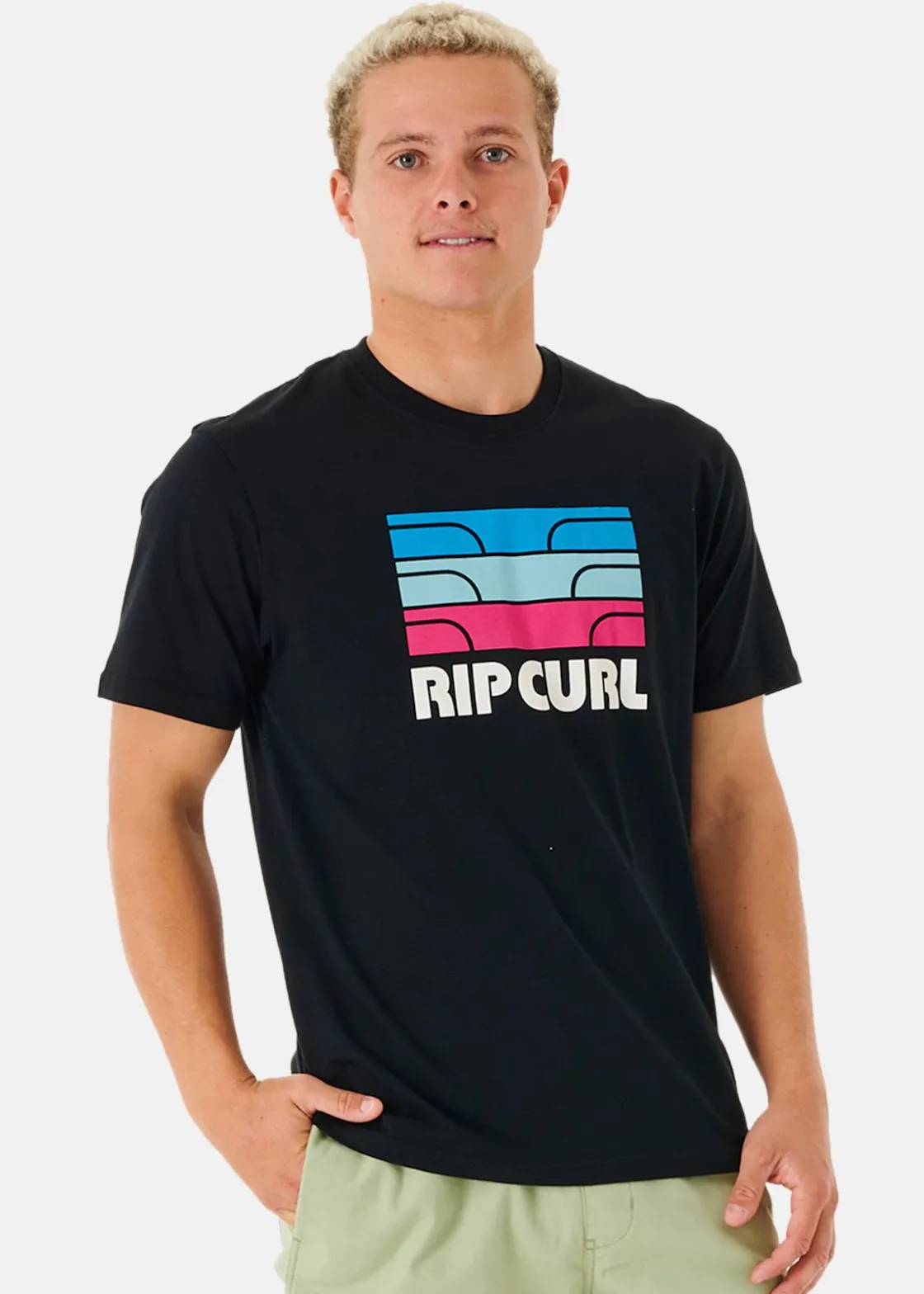 Outlet Rip Curl SURF REVIVAL WAVING TEE BLACK