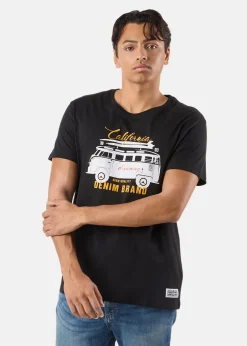Online Denim Factory Surfer Van Tee Black