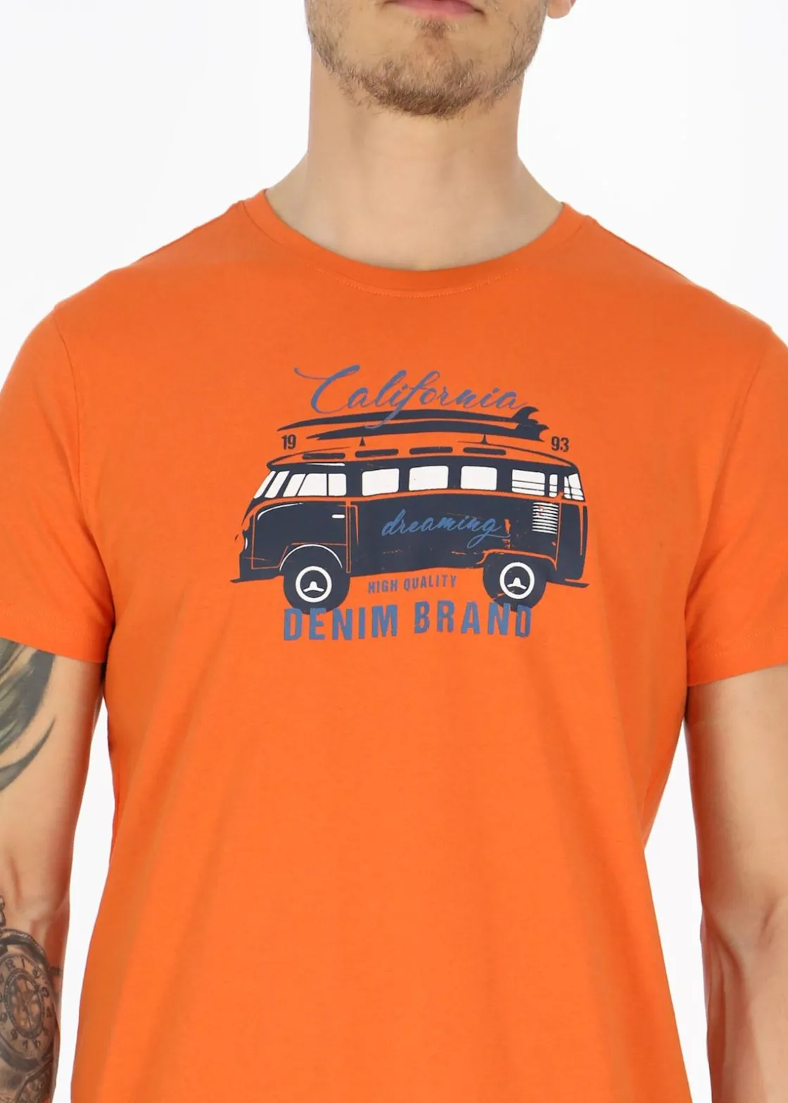 Denim Factory Surfer Van Tee Orange