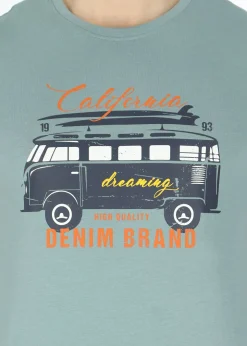 Best Denim Factory Surfer Van Tee Sage Green