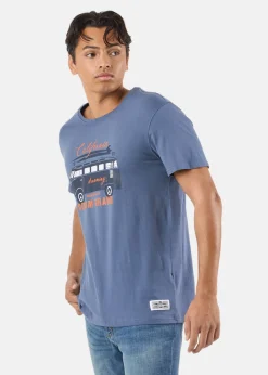 Best Denim Factory Surfer Van Tee Denim Blue