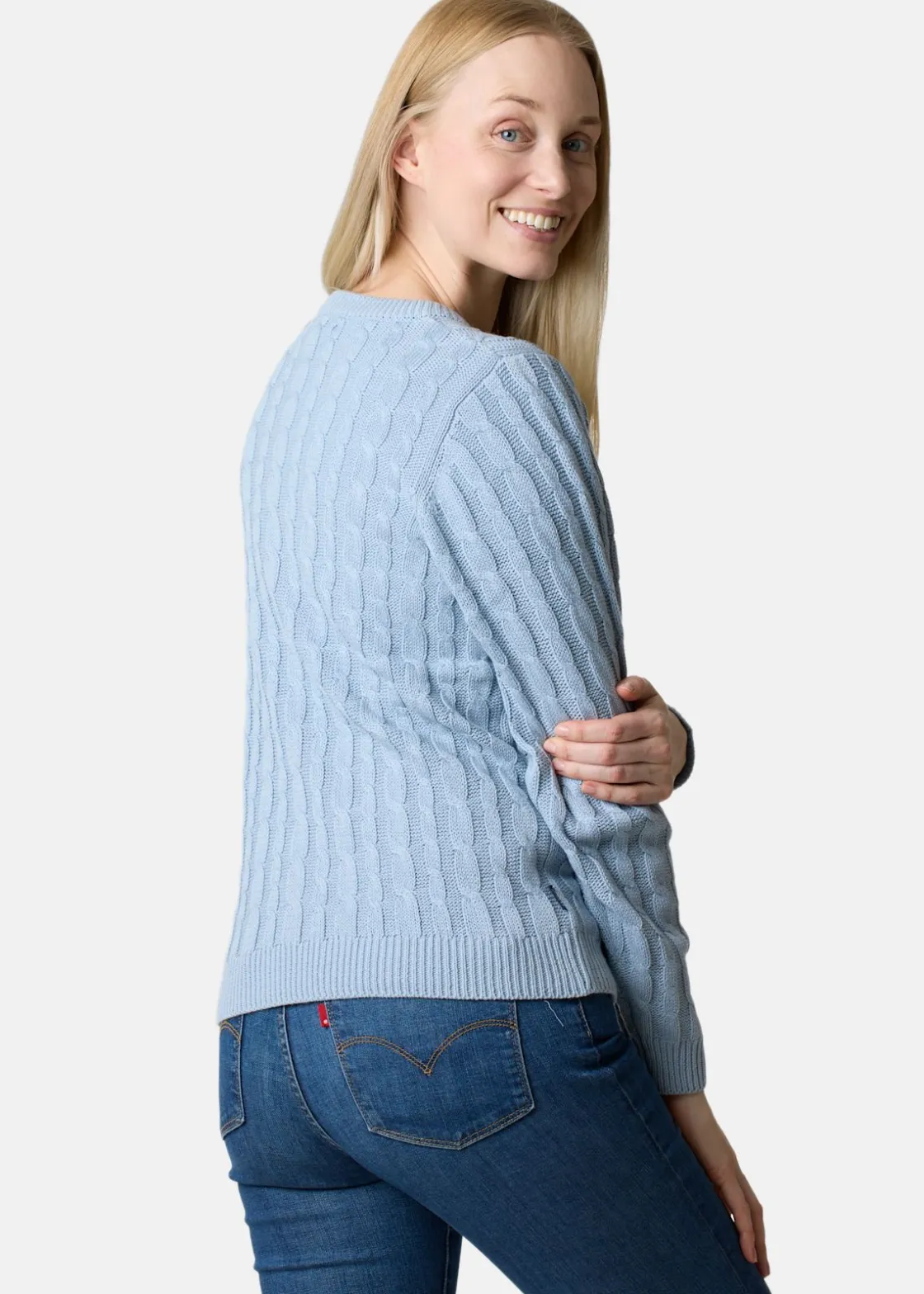 New Seaside Tampa Cabel knit W Dusty Blue
