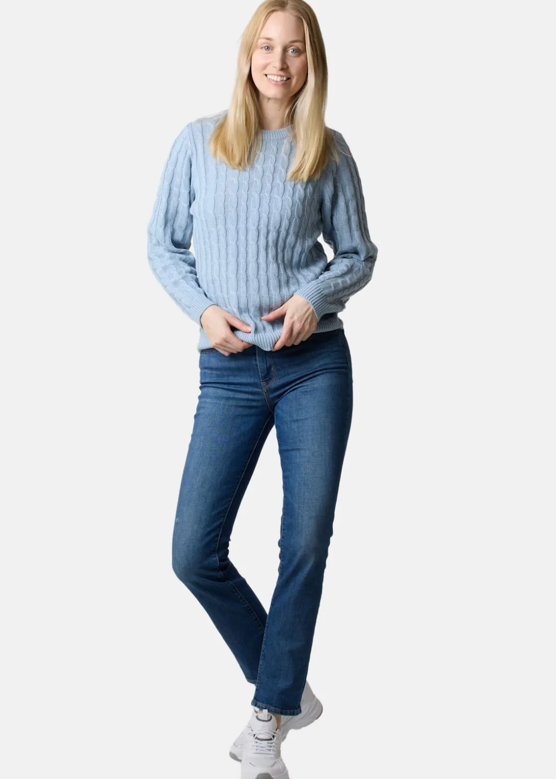 New Seaside Tampa Cabel knit W Dusty Blue