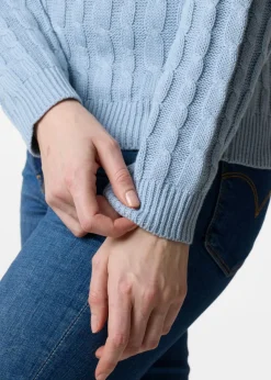 New Seaside Tampa Cabel knit W Dusty Blue