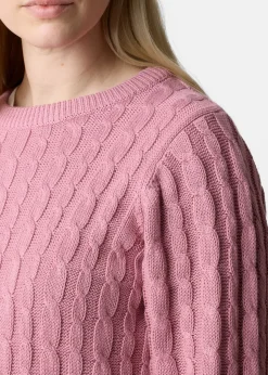 Online Seaside Tampa Cabel knit W Dusty Rose