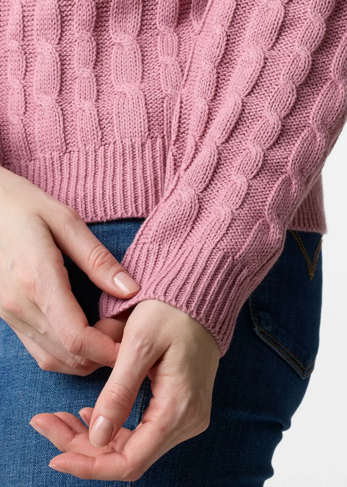Online Seaside Tampa Cabel knit W Dusty Rose