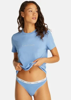 Discount Calvin Klein THONG 3PK STERLING BLUE/BLACK/GLACIER