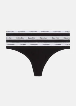 New Calvin Klein THONG 3PK BLACK/BLACK/BLACK