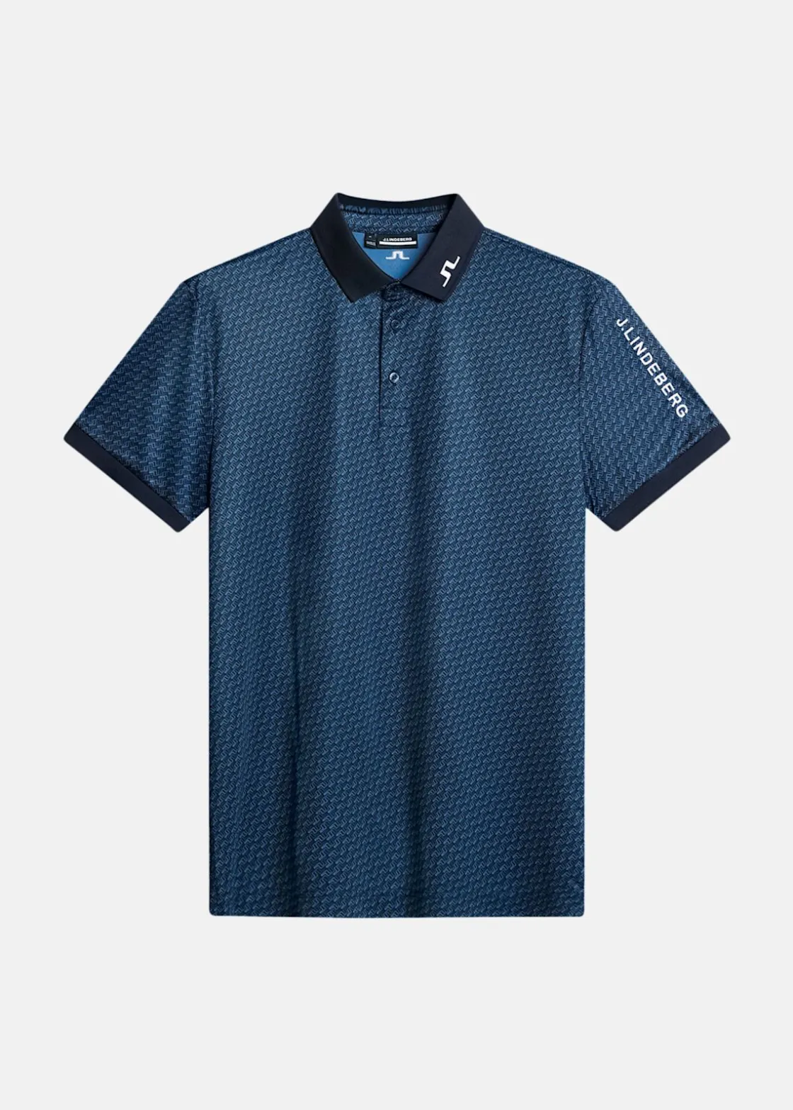 Sale J.lindeberg Tour Tech Print Polo Shadow Bridge Navy S