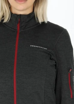 Hot Swedemount Trail Stretch Fullzip W Charcoal Melange/Burgundy