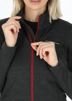 Hot Swedemount Trail Stretch Fullzip W Charcoal Melange/Burgundy