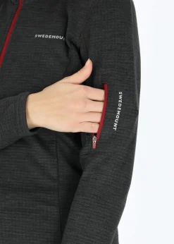 Hot Swedemount Trail Stretch Fullzip W Charcoal Melange/Burgundy