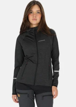 Swedemount Trail Stretch Hood Jacket W Charcoal Melange/ Black