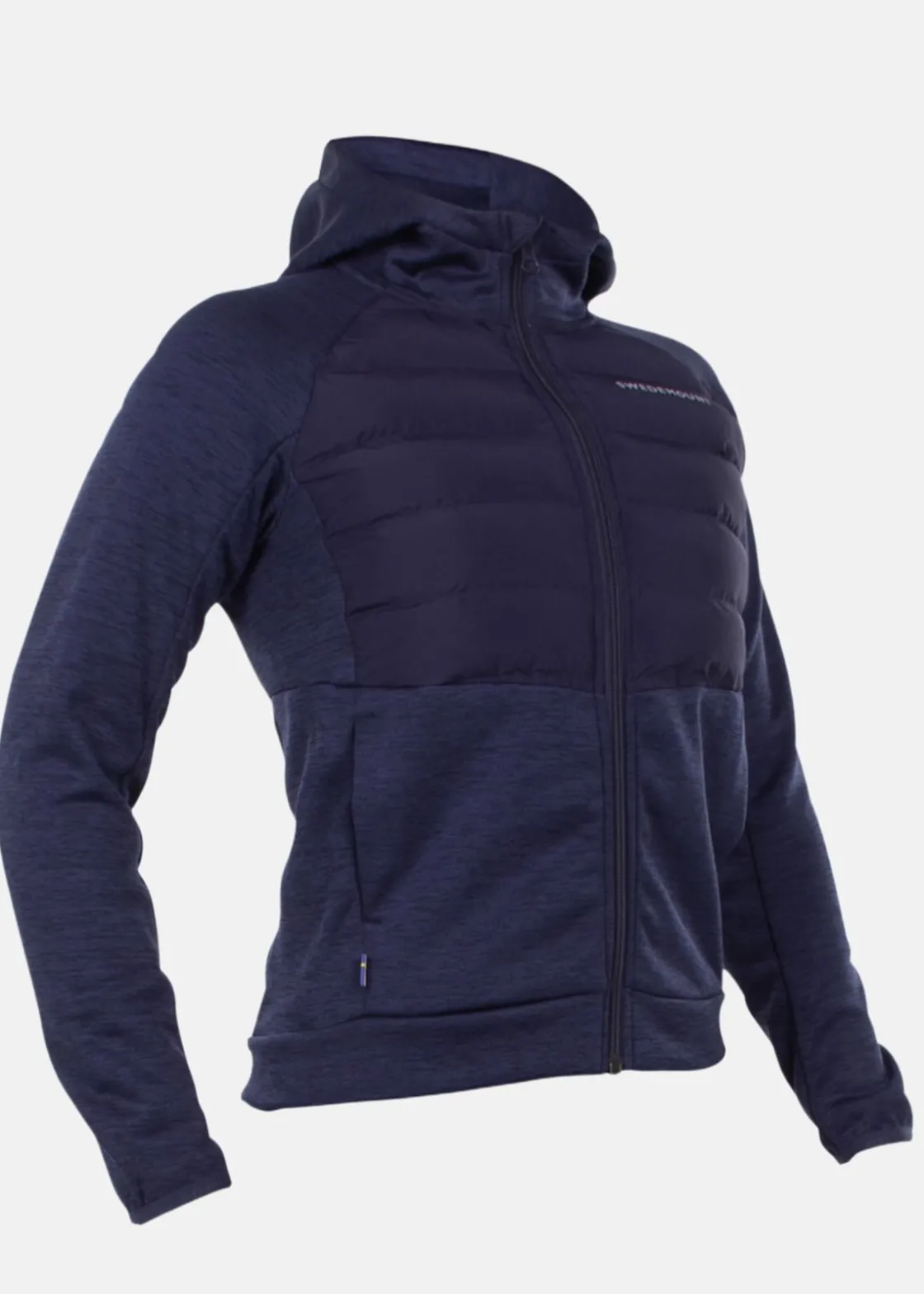 Discount Swedemount Training Hybrid Jacket JR Navy Melange/Lt. Grey Melange