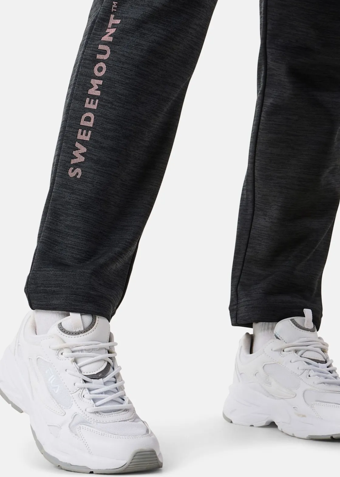 Best Swedemount Training Logo Pants W II Charcoal Melange/Dusty Rose