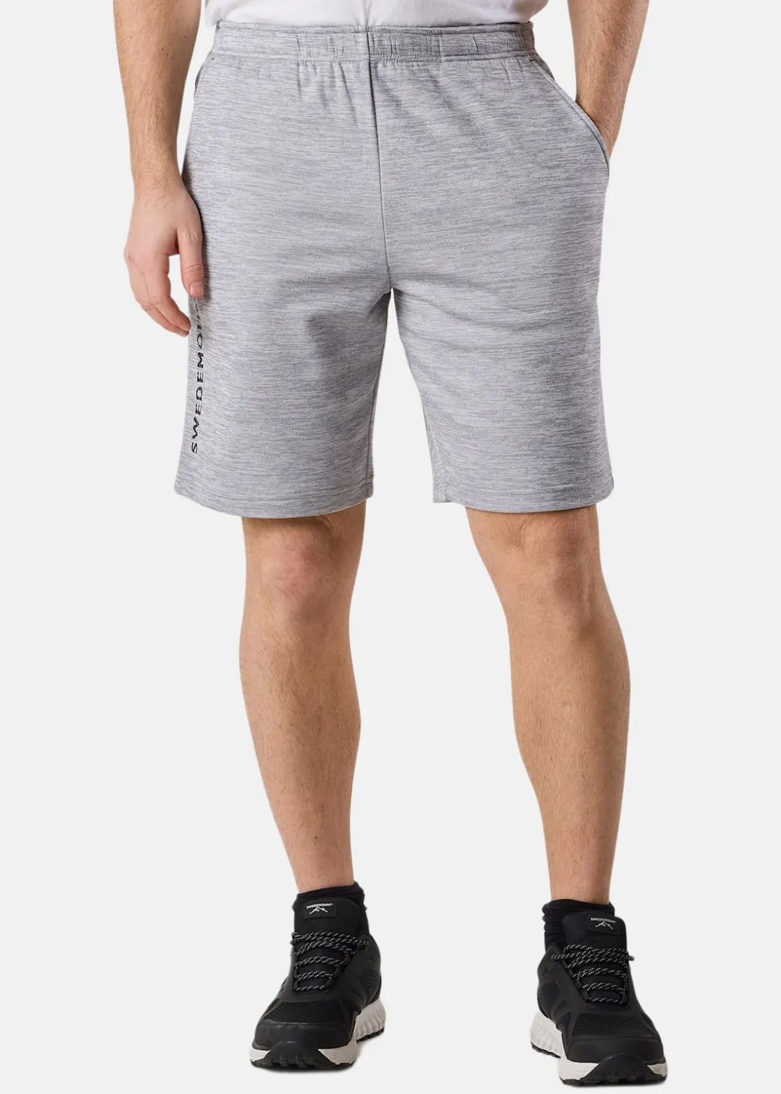 Best Swedemount Training Logo Shorts II Lt. Grey Melange/Charcoal Melange