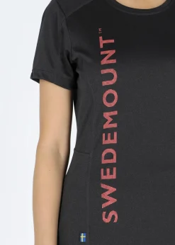 Sale Swedemount Training Logo Tee W Charcoal Melange/New Pink