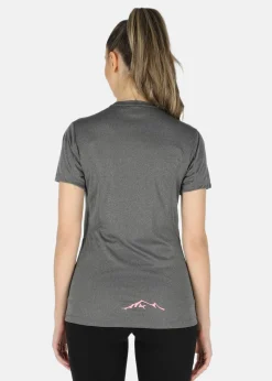 Best Swedemount Training Logo Tee W Dk. Grey Melange/Lt. Pink