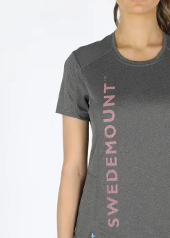 Best Swedemount Training Logo Tee W Dk. Grey Melange/Lt. Pink