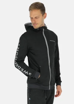 New Swedemount Training Logo Zip Hood Charcoal Melange/Lt. Grey Melange