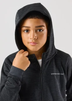 Hot Swedemount Training Logo Zip Hood JR II Charcoal Melange/Charcoal Melange