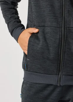 Hot Swedemount Training Logo Zip Hood JR II Charcoal Melange/Charcoal Melange