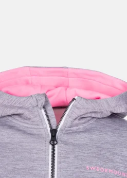 Discount Swedemount Training Logo Zip Hood JR Lt. Grey Melange/Lt. Pink
