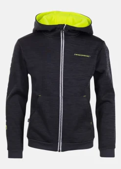 Clearance Swedemount Training Logo Zip Hood JR Charcoal Melange/Neon