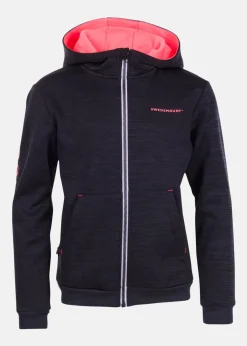 Discount Swedemount Training Logo Zip Hood JR Charcoal Melange/New Pink