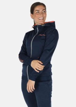 Discount Swedemount Training Logo Zip hood W Navy Melange/Apricot Melange
