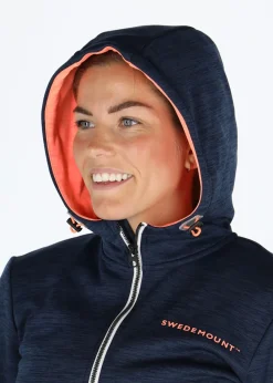 Discount Swedemount Training Logo Zip hood W Navy Melange/Apricot Melange